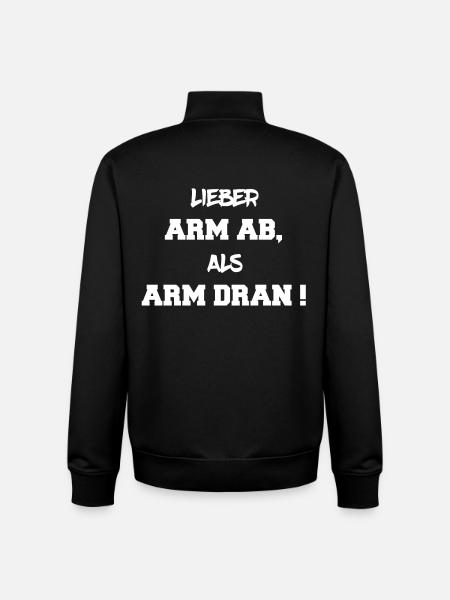 Dear arm, than poor - Unisex Organic Zip Sweatshirt by Stanley/Stella - black