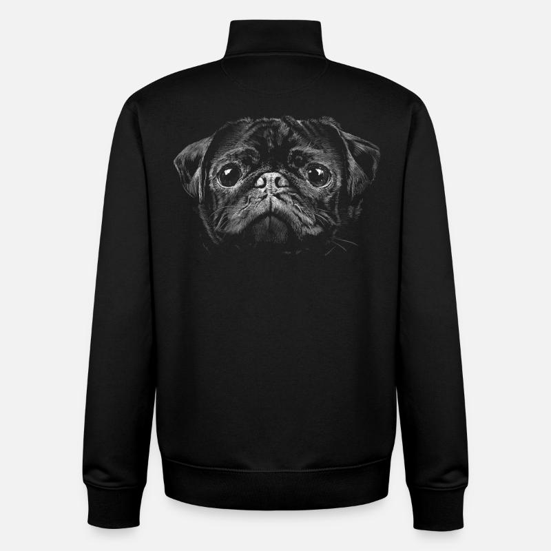 Pug - Unisex Organic Zip Sweatshirt by Stanley/Stella - black