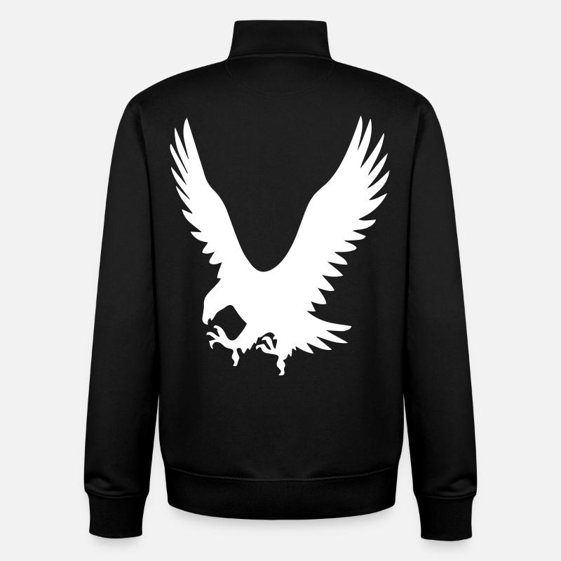 Les Eagles à l’attaque - Sweat zippé unisexe en coton bio Stanley/Stella - noir