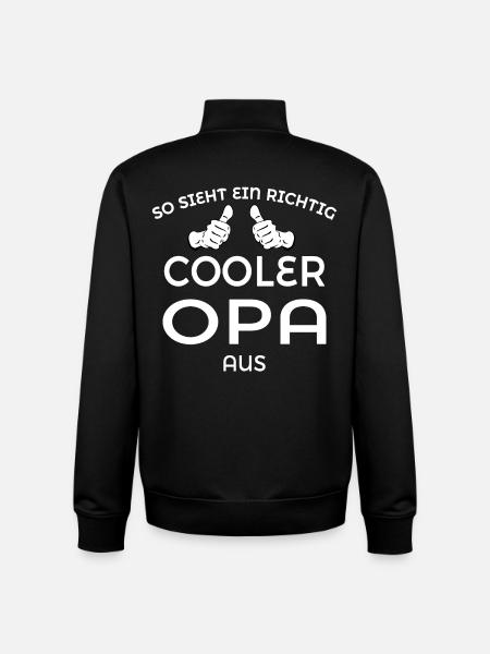 Cooler Opa - Unisex Organic Zip Sweatshirt von Stanley/Stella - Schwarz