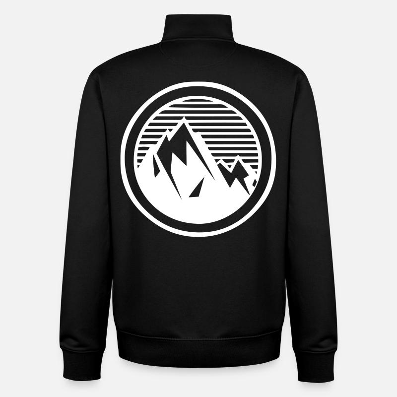 Berge im Kreis - Unisex Organic Zip Sweatshirt von Stanley/Stella - Schwarz