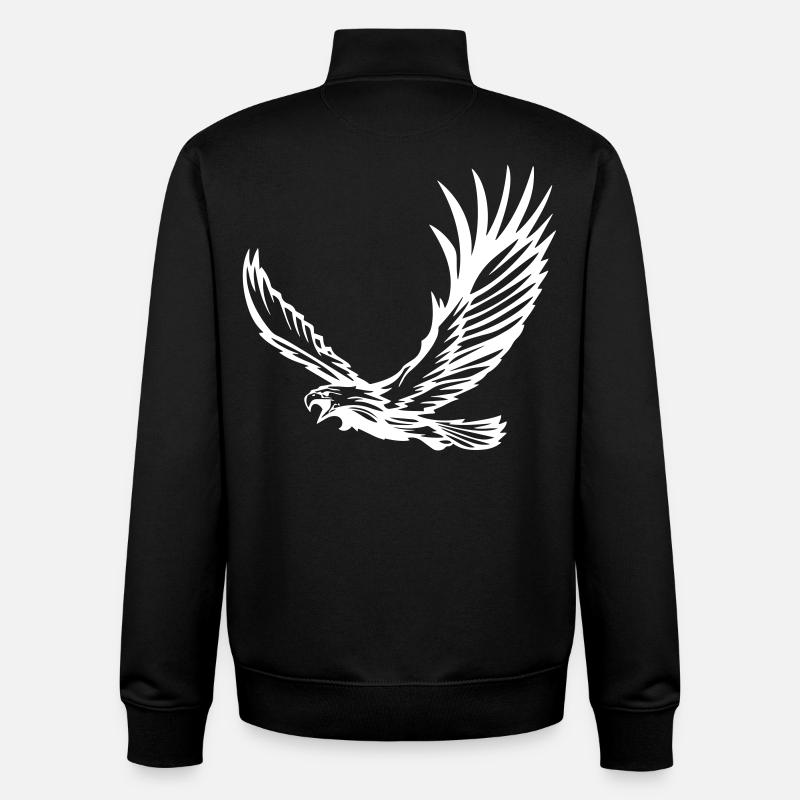 Adler im Flug - Unisex Organic Zip Sweatshirt von Stanley/Stella - Schwarz