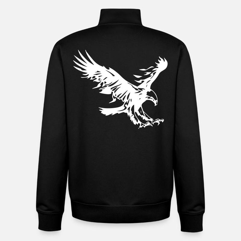 flaming eagle - design - Unisex Organic Zip Sweatshirt by Stanley/Stella - black