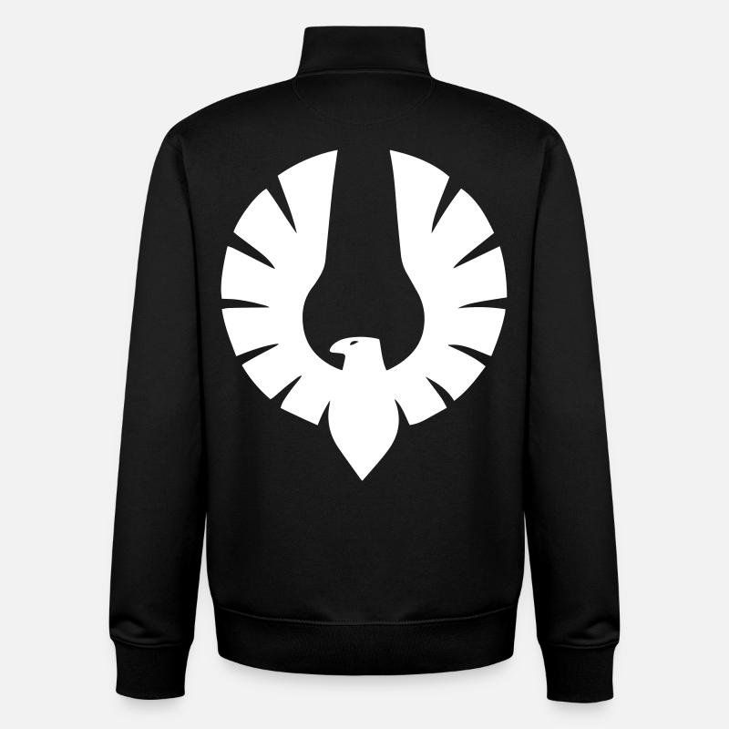 Eagle in Circle Shape - Unisex Organic Zip Sweatshirt by Stanley/Stella - black