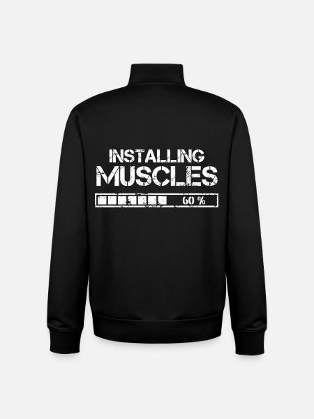 Installing Muscles - Unisex Organic Zip Sweatshirt by Stanley/Stella - black