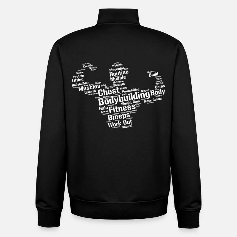 Bodybuilder - Sweat zippé unisexe en coton bio Stanley/Stella - noir