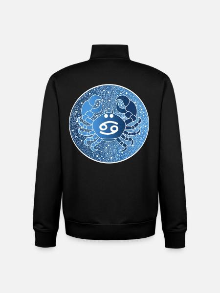 Astrological sign: cancer - Unisex Organic Zip Sweatshirt by Stanley/Stella - black