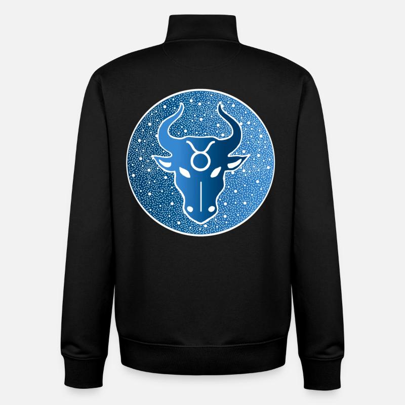 Signe astrologique : taureau - Sweat zippé unisexe en coton bio Stanley/Stella - noir