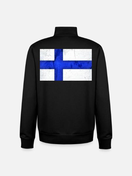 Finland Flag - Unisex Organic Zip Sweatshirt by Stanley/Stella - black