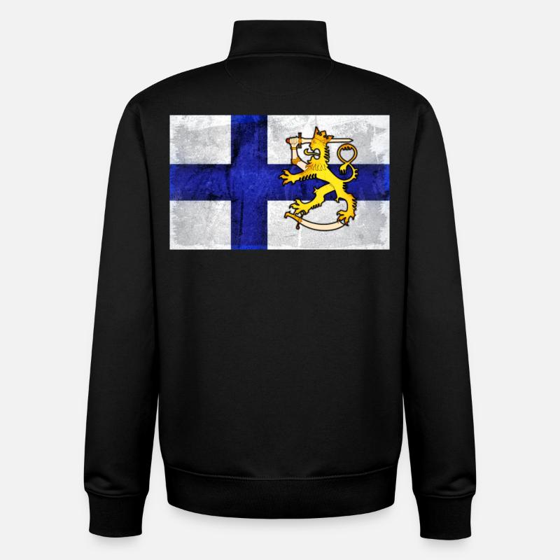 Finnland Flagge + Löwe - Unisex Organic Zip Sweatshirt von Stanley/Stella - Schwarz