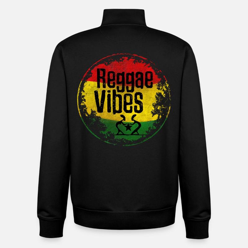 Reggae Vibes Peace Love - Unisex Organic Zip Sweatshirt by Stanley/Stella - black