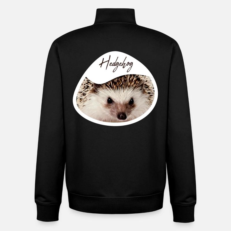 Hérisson - Sweat zippé unisexe en coton bio Stanley/Stella - noir