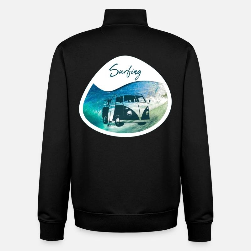 Surfing - Bus - Unisex Organic Zip Sweatshirt von Stanley/Stella - Schwarz