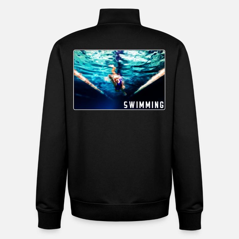 Natation - conception - Sweat zippé unisexe en coton bio Stanley/Stella - noir