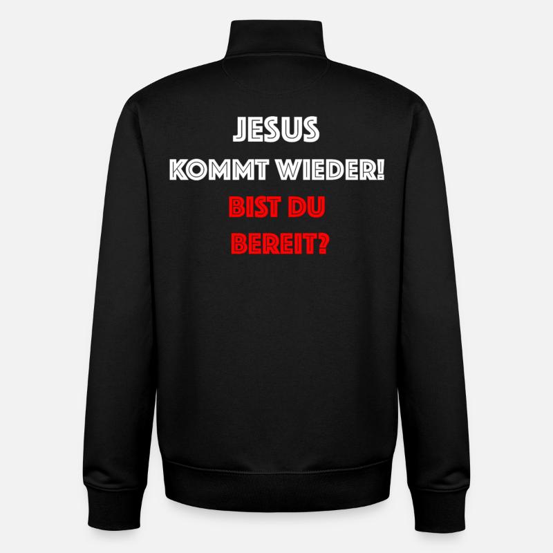 Jésus revient – êtes-vous prêt ? - Sweat zippé unisexe en coton bio Stanley/Stella - noir