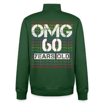 60. Geburtstag - Unisex Organic Zip Sweatshirt von Stanley/Stella - Flaschengrün - Hinten - AI Model Male 185 dark (185cm)