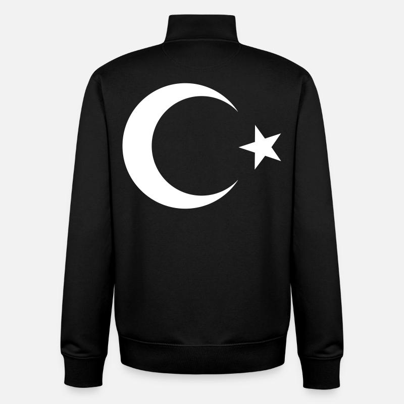 Drapeau de la Turquie Türkiye - Sweat zippé unisexe en coton bio Stanley/Stella - noir