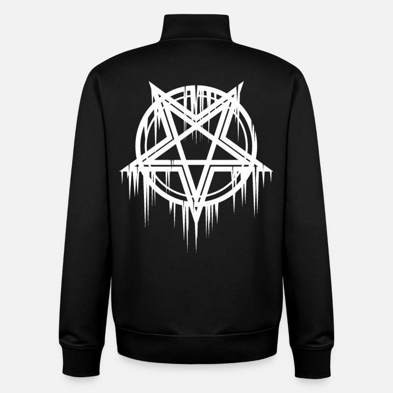 Pentagramme satanique - Sweat zippé unisexe en coton bio Stanley/Stella - noir