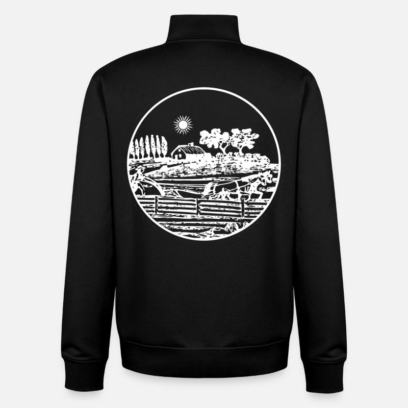 Landschaftssilhouette am See - Unisex Organic Zip Sweatshirt von Stanley/Stella - Schwarz