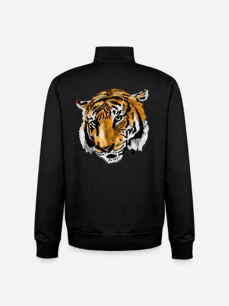 tiger - Unisex Organic Zip Sweatshirt by Stanley/Stella - black