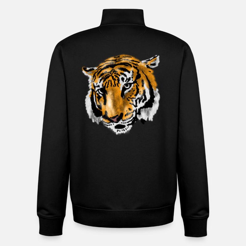 tiger - Unisex Organic Zip Sweatshirt by Stanley/Stella - black