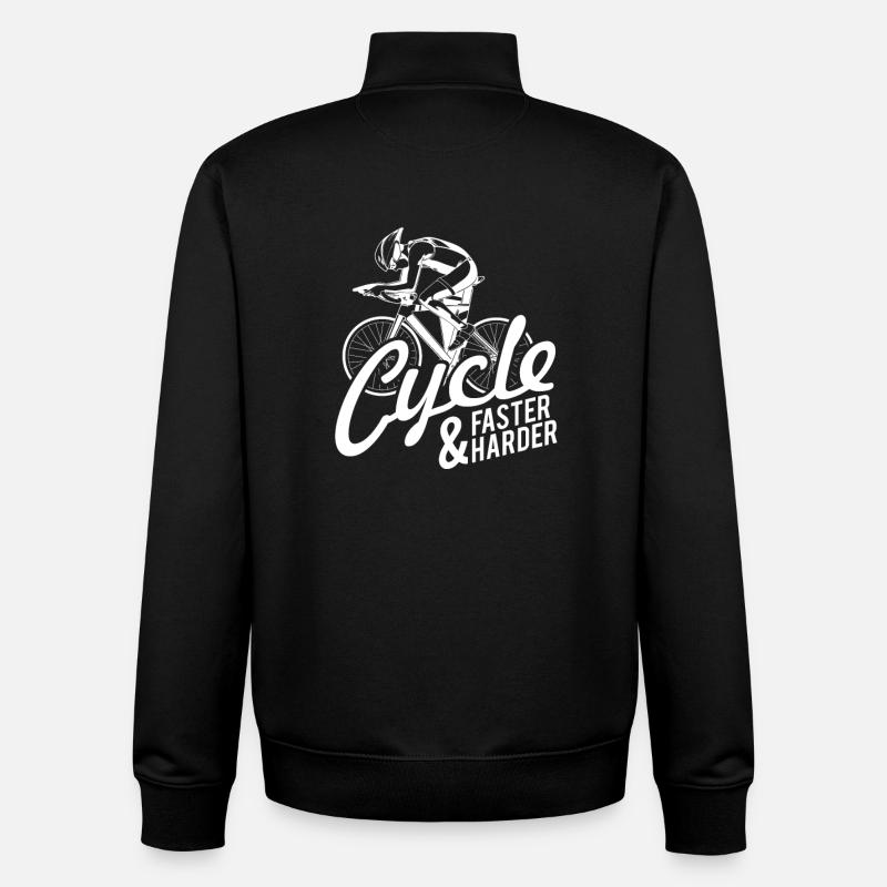 Cyclisme Cyclisme Cyclisme Cyclisme Cyclisme - Sweat zippé unisexe en coton bio Stanley/Stella - noir