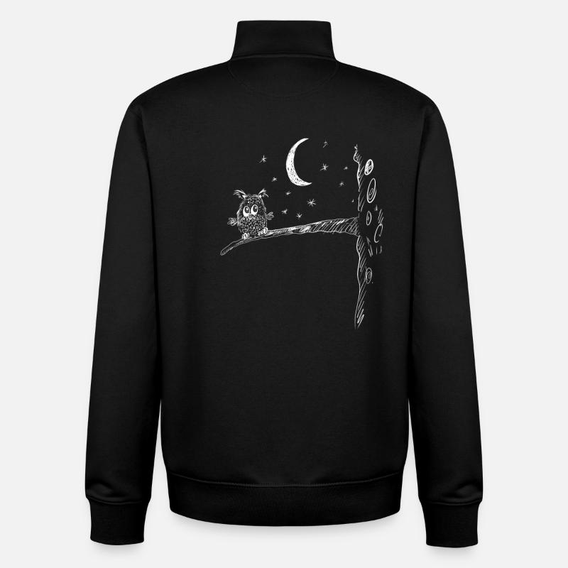 Kleine Nachteule I Eulen Funmotiv I Mond - Unisex Organic Zip Sweatshirt von Stanley/Stella - Schwarz