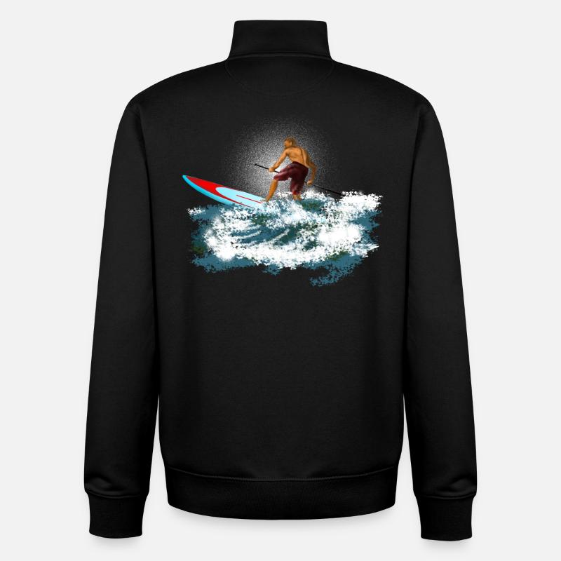 Paddleboarder - Unisex Organic Zip Sweatshirt von Stanley/Stella - Schwarz