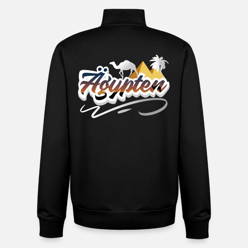 Egypte - Sweat zippé unisexe en coton bio Stanley/Stella - noir