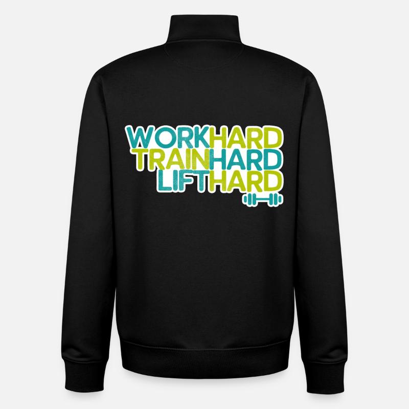 Fitnessspruch - Unisex Organic Zip Sweatshirt von Stanley/Stella - Schwarz