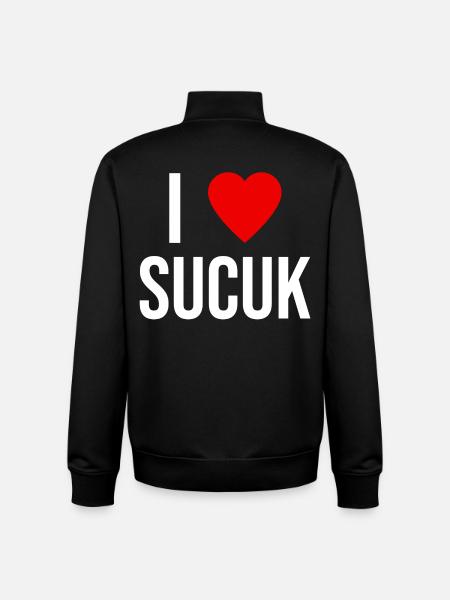 I LOVE SUCUK - Unisex Organic Zip Sweatshirt by Stanley/Stella - black