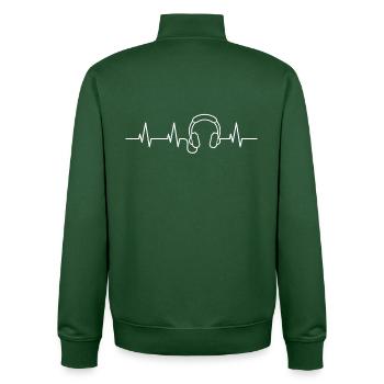 Musique battement de coeur - Sweat zippé unisexe en coton bio Stanley/Stella - vert bouteille - Dos - AI Model Male 185 dark (185cm)