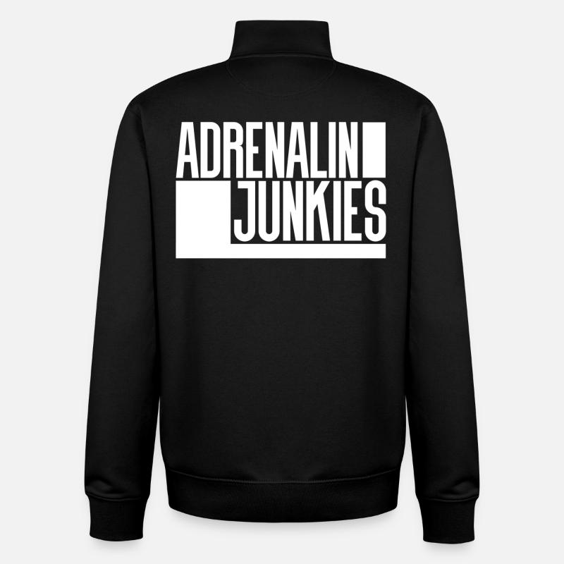 Junkies Adrénaline - Sweat zippé unisexe en coton bio Stanley/Stella - noir