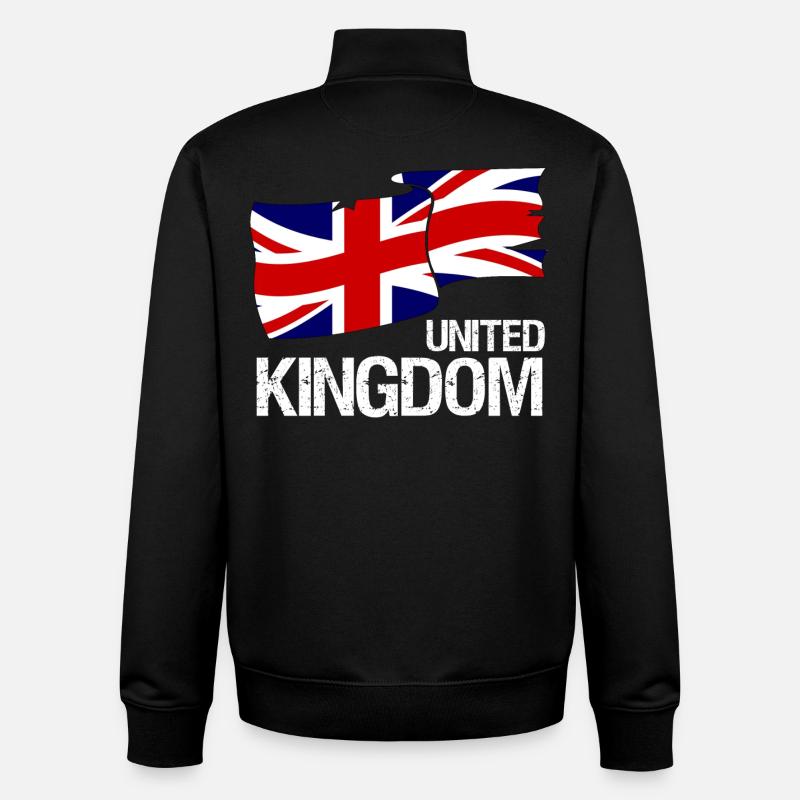 Drapeau britannique Union Jack - Design - Sweat zippé unisexe en coton bio Stanley/Stella - noir