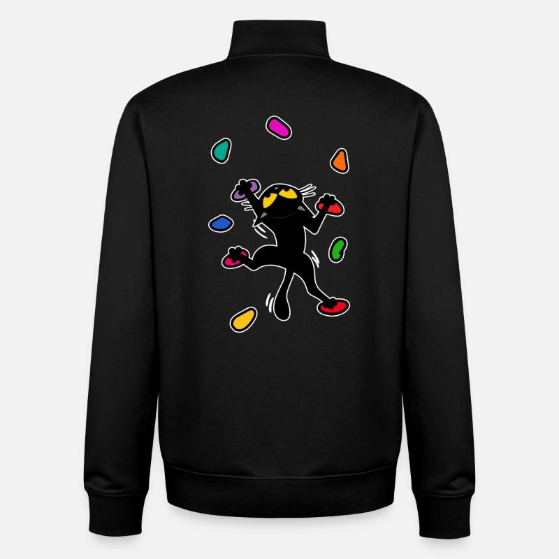 Boulder chat chat escalade escalade Escalade Drôle - Sweat zippé unisexe en coton bio Stanley/Stella - noir