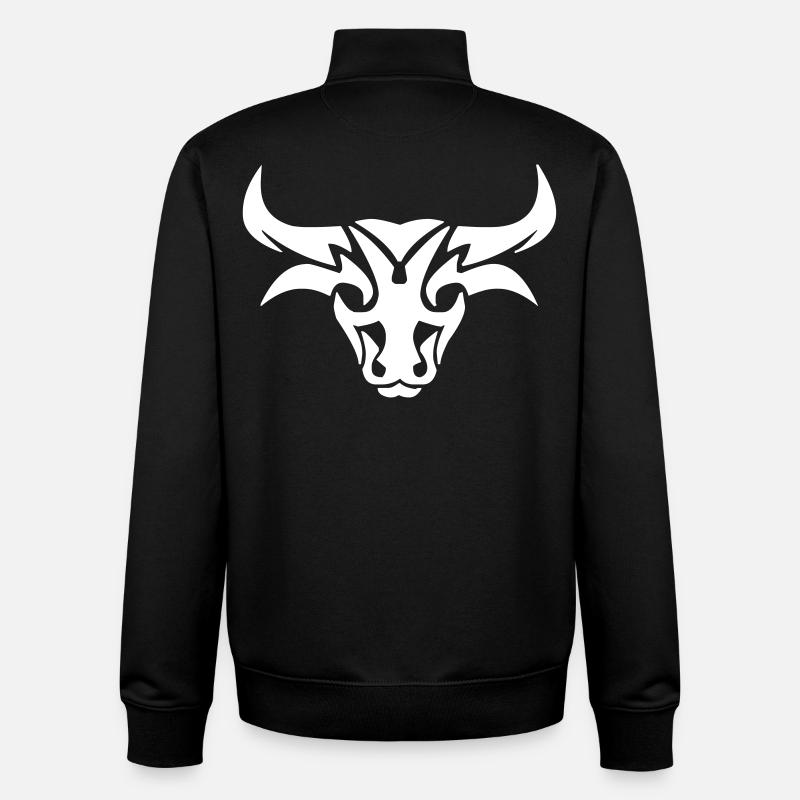 Conception de taureau - Sweat zippé unisexe en coton bio Stanley/Stella - noir