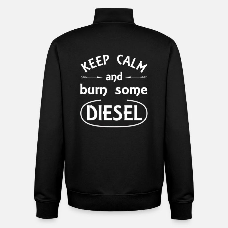 Diesel et moteurs - Sweat zippé unisexe en coton bio Stanley/Stella - noir