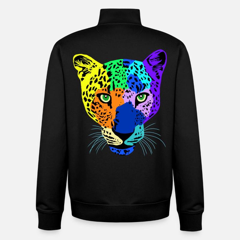 Kunterbunte Safari - Unisex Organic Zip Sweatshirt von Stanley/Stella - Schwarz