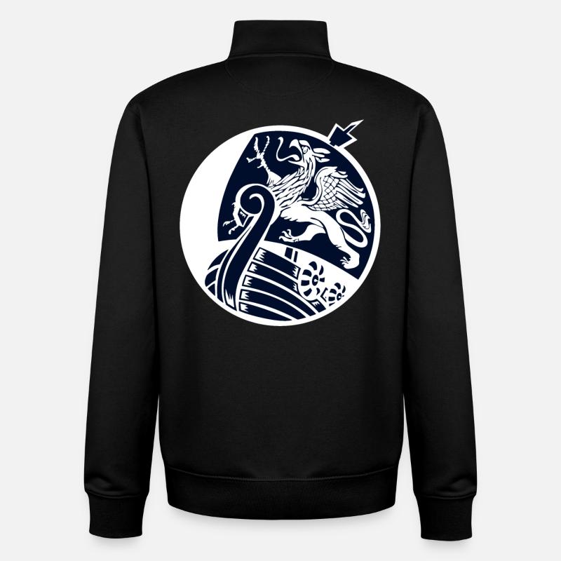 Rostock - Rouage - Bateau Viking - Sweat zippé unisexe en coton bio Stanley/Stella - noir