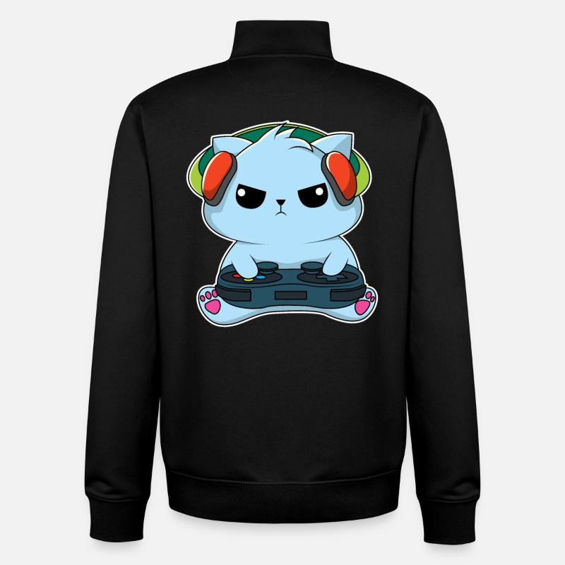 Gamer-Katze - Unisex Organic Zip Sweatshirt von Stanley/Stella - Schwarz