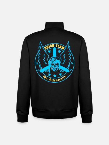 ut mr adrenaline yellow blue - Unisex Organic Zip Sweatshirt by Stanley/Stella - black