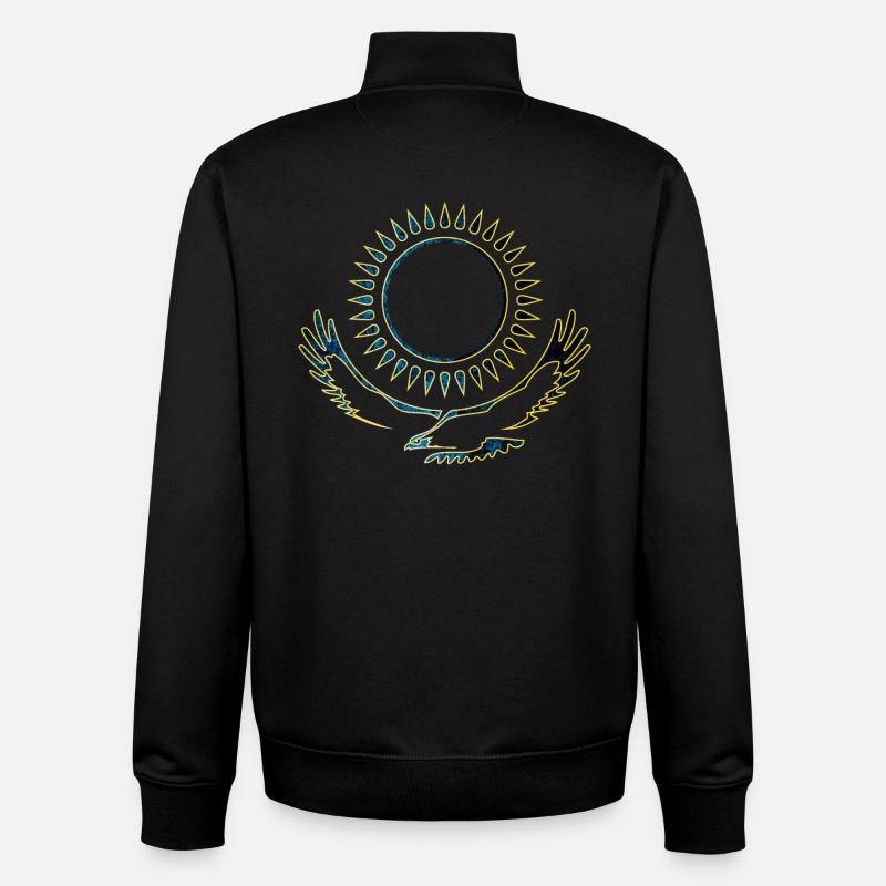 Kazakhstan Adler noble - Sweat zippé unisexe en coton bio Stanley/Stella - noir