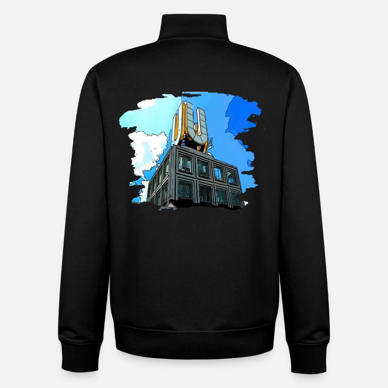 Dortmund U Turm Stadt - Unisex Organic Zip Sweatshirt von Stanley/Stella - Schwarz