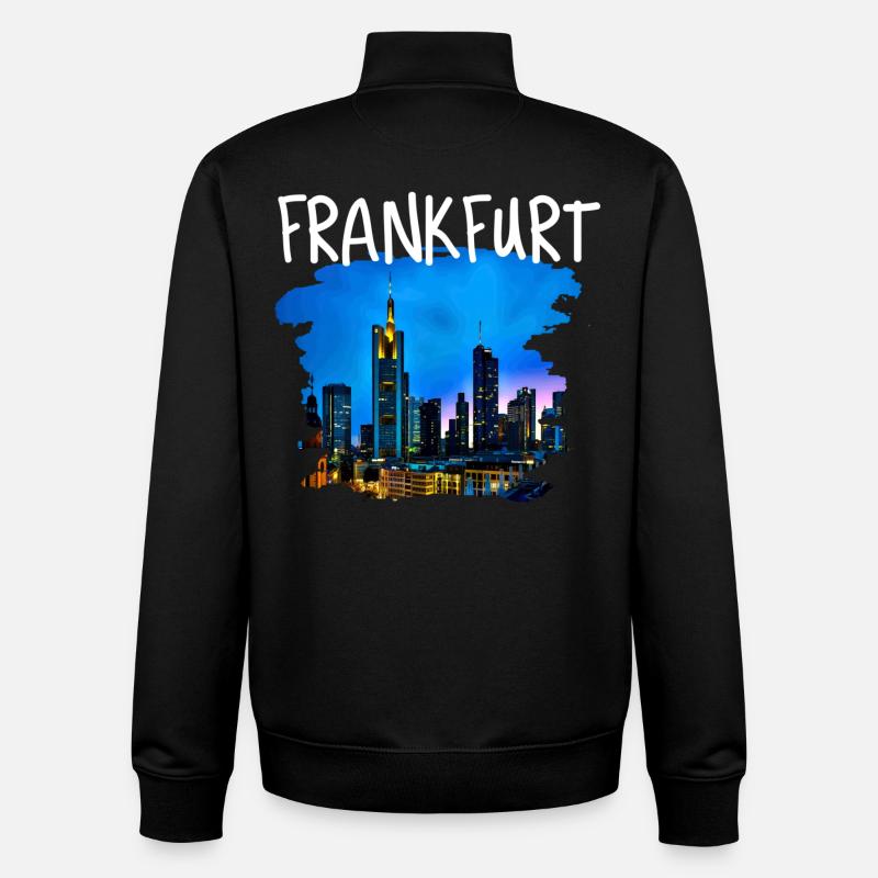 Skyline de Francfort - Sweat zippé unisexe en coton bio Stanley/Stella - noir