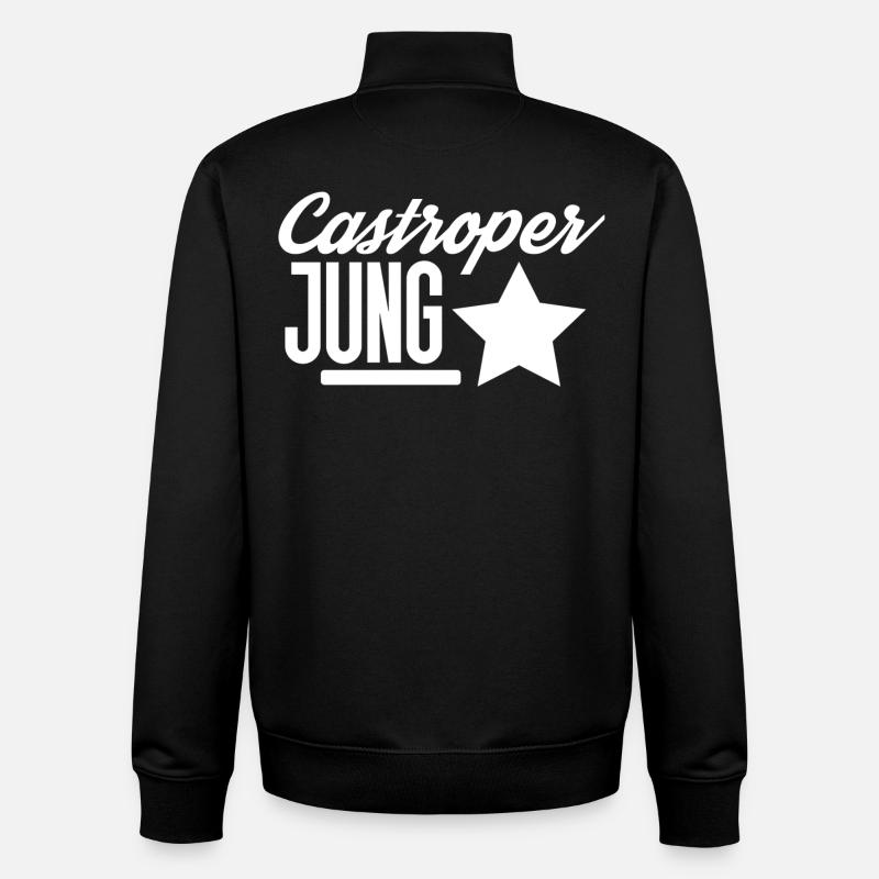 Castrop Rauxel - Sweat zippé unisexe en coton bio Stanley/Stella - noir