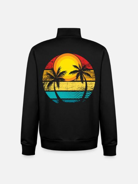 Été - Soleil - Soleil - Sweat zippé unisexe en coton bio Stanley/Stella - noir