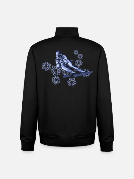 skiing - Sweat zippé unisexe en coton bio Stanley/Stella - noir