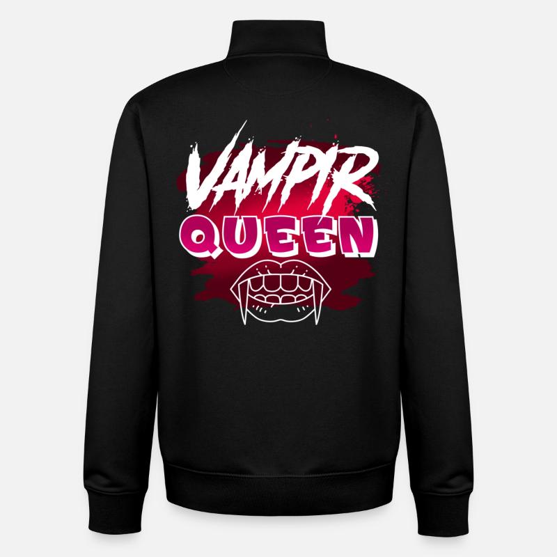 Vampire d'halloween - Sweat zippé unisexe en coton bio Stanley/Stella - noir
