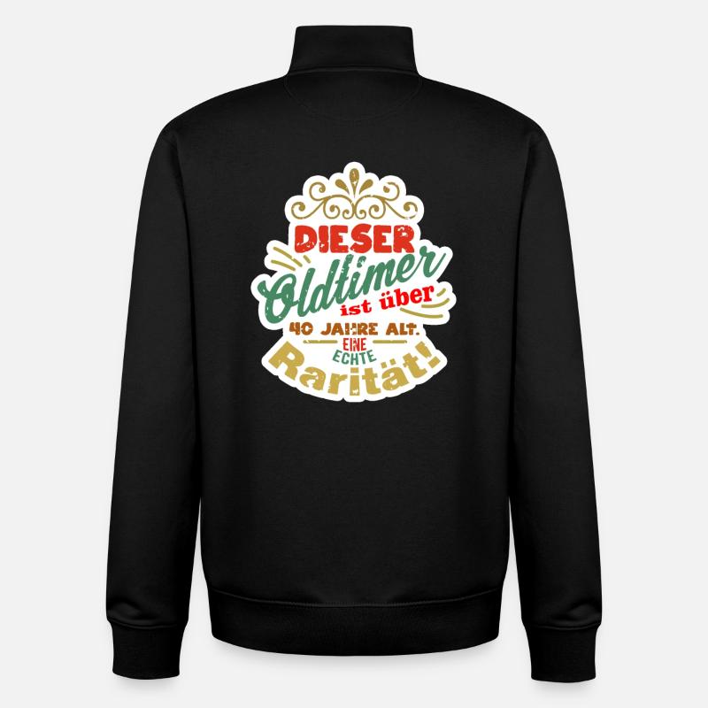 40 years old - Unisex Organic Zip Sweatshirt by Stanley/Stella - black