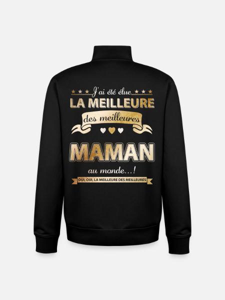 elue meilleure maman - Sweat zippé unisexe en coton bio Stanley/Stella - noir